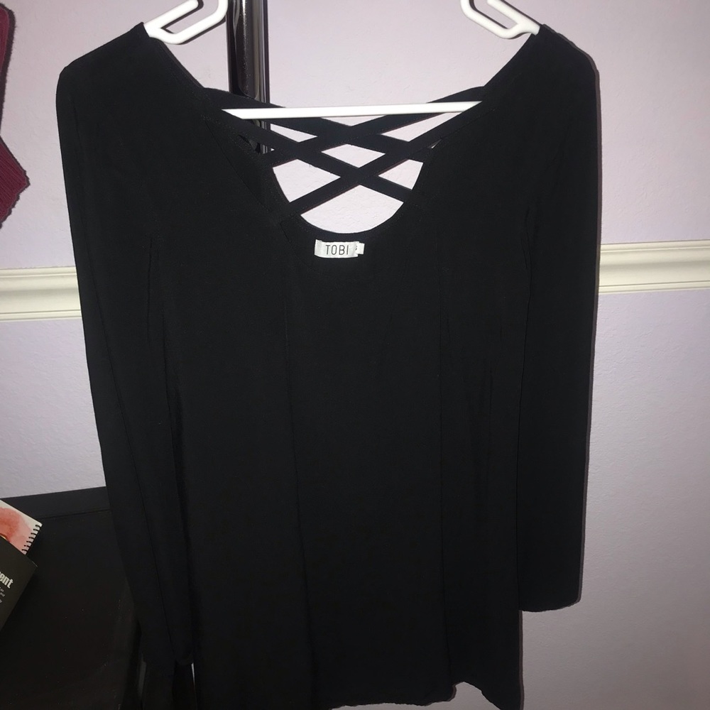Black Cross Swing Dress XS - TOBI